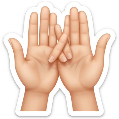 interlocked fingers facing upwards  sticker