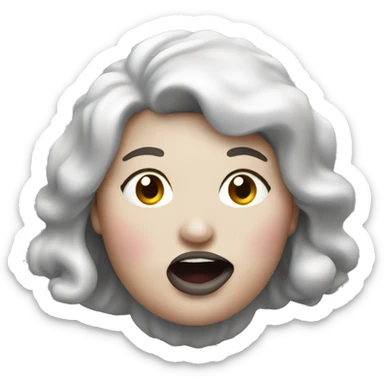 A fat lady sticking her tongue out at me  sticker