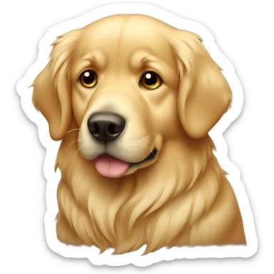 sad golden retriever with tears sticker