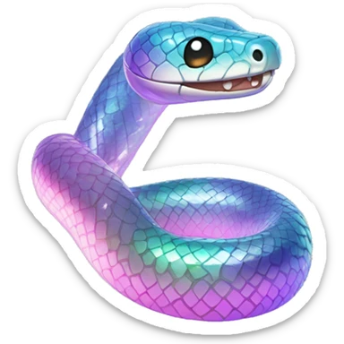 Sparkly glossy Pastel iridescent glass snake sticker