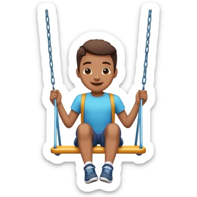person on a playground swing, mid-air sticker