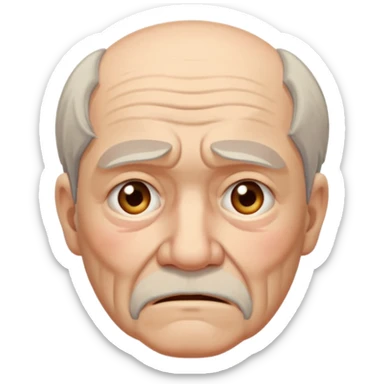 old man showing Sadness - feeling of sorrow or unhappiness sticker