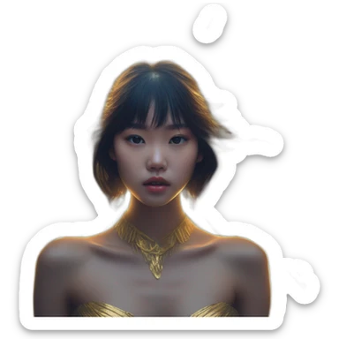Thai girl-,-david-bellemere,-bare-belly, -wings,-choker,-bathed-in-shadows,-fov-90-degrees,-short-lighting,-I-usm,-cold-colors,-gilded-technique,-extremely-hyper-aesthetic, -absurdres sticker
