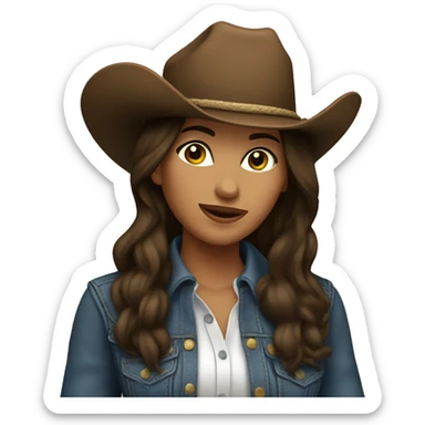 cowgirl brunette  sticker