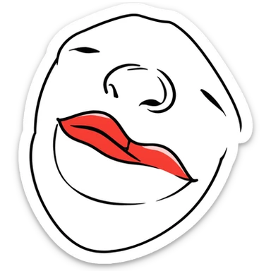 full glossy pouty baddie lips with lip liner sticker