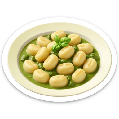 gnocchi covered in green sauce  sticker