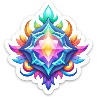 Epic divine legendary complex detailed iridescent gradients aesthetic-scenery-Decorations sticker