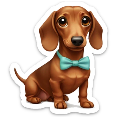 Dachshund with bow sticker