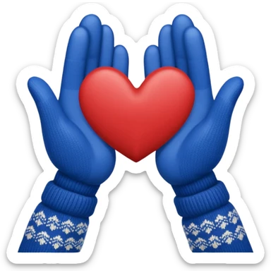 hands in mittens make a heart like 🫶🏻 sticker