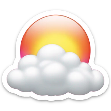 Cloud with a hot pink sun  sticker