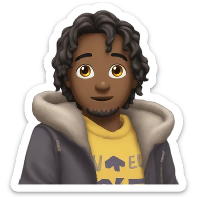 Kai cenat on his friend duke denis sticker