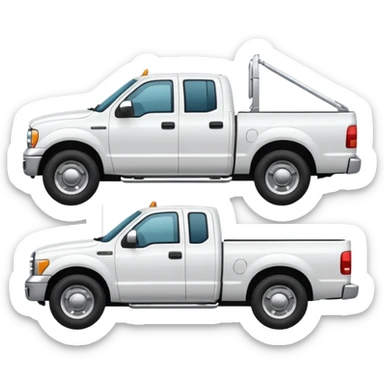 ONE WHITE PICKUPTRUCK SIDE VIEW ELLISDON ON SIDE OF TRUCK sticker