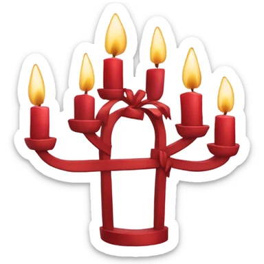 Red Christmas candle arch   sticker