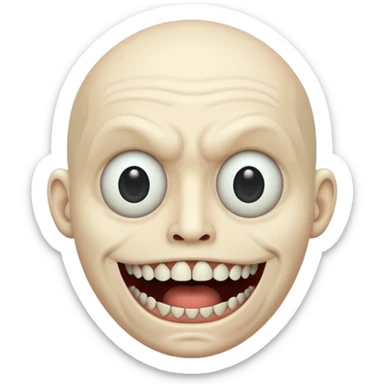 Creepy man with big mouth sticker