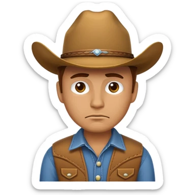 Cowboy emoji frowning sticker