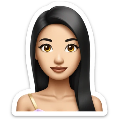 Miss universe south east Asian with very long straight black hair sticker