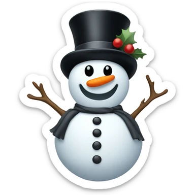 A snowman with a top hat  sticker