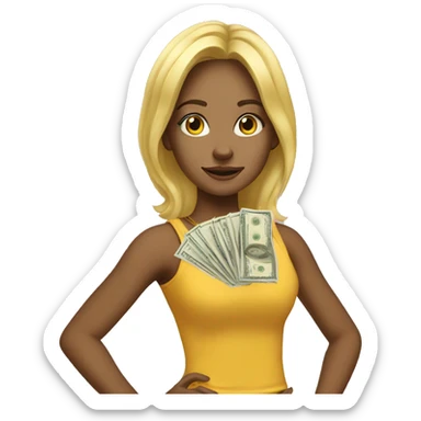 Curry blond Girl with Money sticker