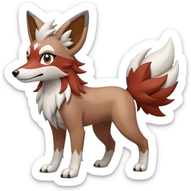 Purloin-Lycanroc-Rocruff-Fakémon-hybrid-creature (full body)  sticker