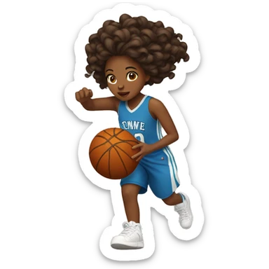 Brown girl slam dunk sticker