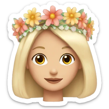 flower tiara on a girl sticker