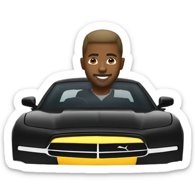 Black man in Dodge Charger sticker