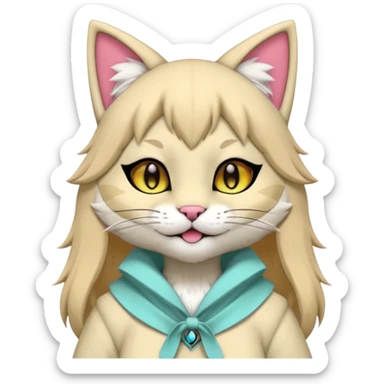 Cool colorful cute Kemonomimi Nekomimi Japanese Anime Kemono Furry Style Neko-Fursuit-furry-fursona sticker