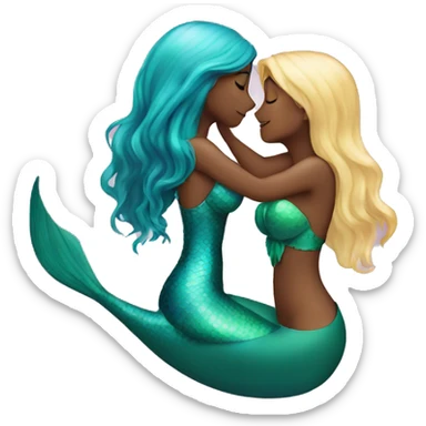 Mermaid kissing another mermaid sticker