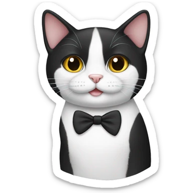 tuxedo cat mainly white sticker