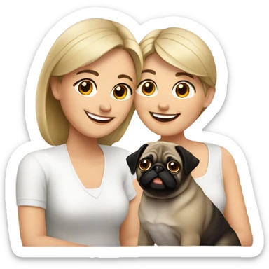 Me and my wife with our pug sticker