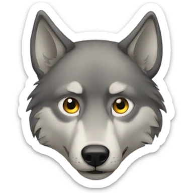 Wolf with missing eye sticker