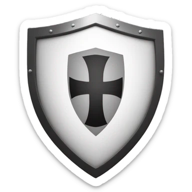 Crusader shield black and white sticker