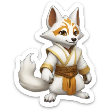 White Vulpera monk world of warcraft sticker