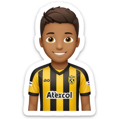 niño con la camiseta de futbol del club atlético Peñarol de uruguay sticker
