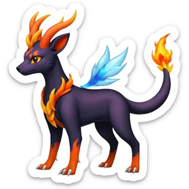 
Canine-Houndoom-Amaura-Salandit-Noibat-Flareon-Fakémon-fusion (full body) sticker
