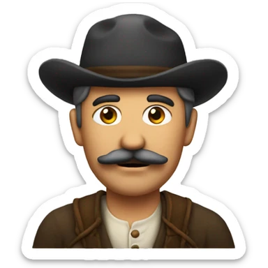Peasant with a handlebar moustache sticker