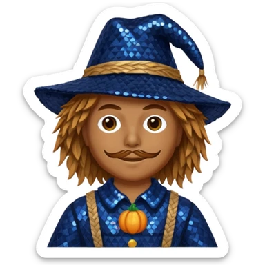 Scarecrow from Oz with dark blue sequin outfit sticker