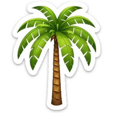 Palm Tree: flat body toony leafs non floor sticker