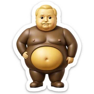 Cinematic Realistic Botero Sculpture Emoji, depicted as an exaggerated voluminous sculpture in the signature style of Fernando Botero, rendered with rich textures and vibrant artistic lighting that captures its playful grandeur. sticker