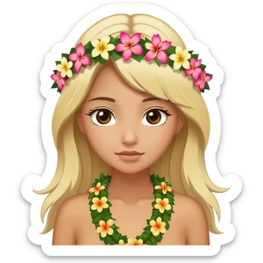 Blonde model with brown eyes, luxury honeymoon in Hawaii sticker