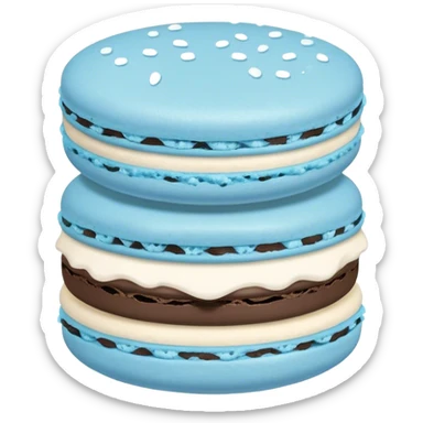 A light blue macaron topped with sugar. sticker