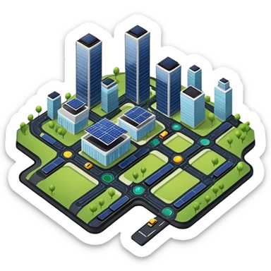 A smart city powered entirely by solar roads sticker