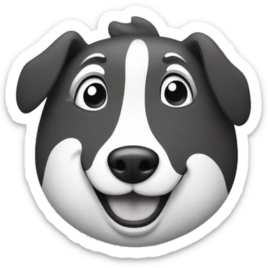 Happy dog face in black and white sticker