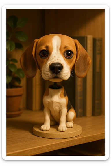 a cute dog bobblehead with floppy ears sticker