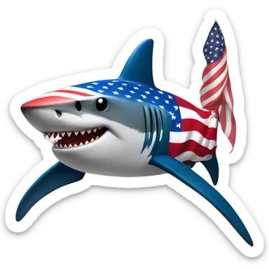 Patriotic shark ￼ sticker