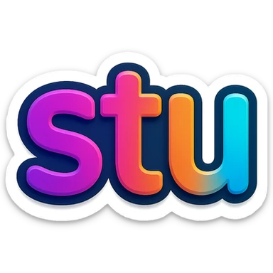 the word 'stu' in a cool, modern style, as an emoji sticker