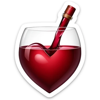 Wine-red Mahogany-red maroon-red heart shape sticker