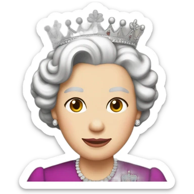 Queen Elizabeth II with hair in cornrows sticker