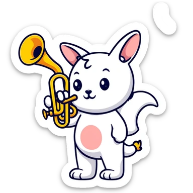 Cute creature with trumpet-shaped ears sticker