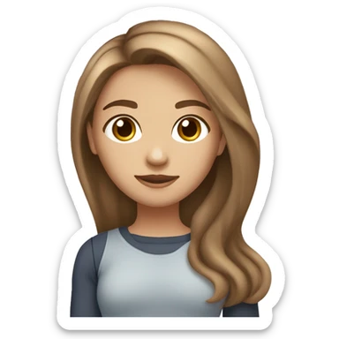 a  light-medium skin tone girl with light brown wavy medium length hair with her light-medium skin tone, tall, dark brown straight hair boyfriend. the girl has hazel eyes and the boy has  blue eyes sticker